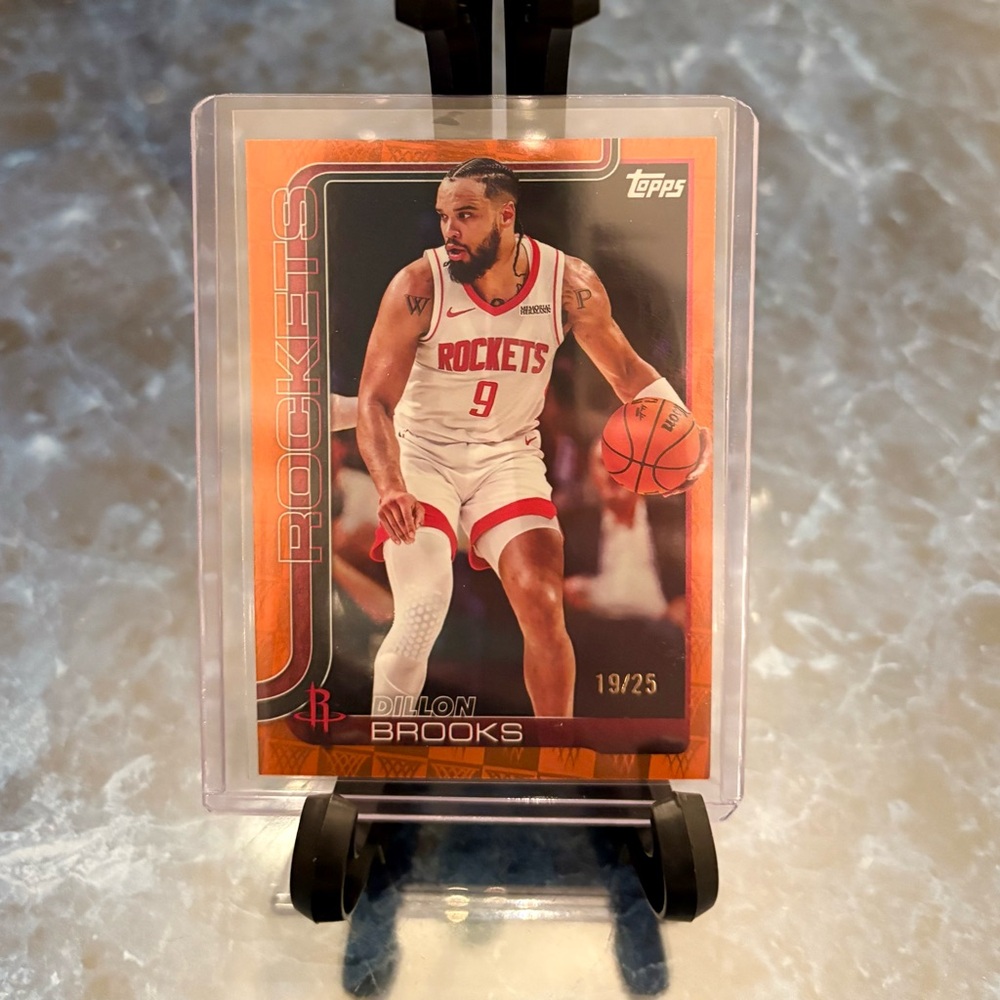 Dillon Brooks Orange Hoops Foil Topps Basketball Card 19/25 Rockets 2025/26